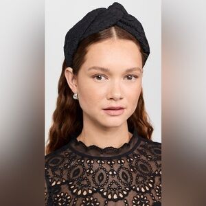 Lele Sadoughi Elegant Black Lace Headband